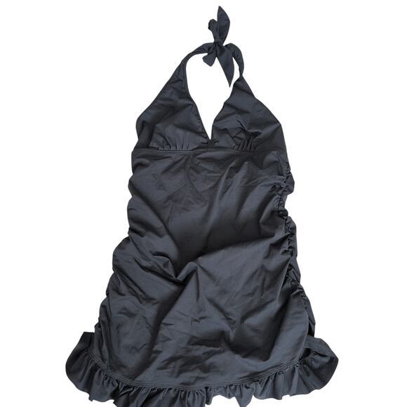 SPANX Love Your Assets Swim Dress Black Lined Slimming Swimsuit Women's Large - Picture 1 of 5